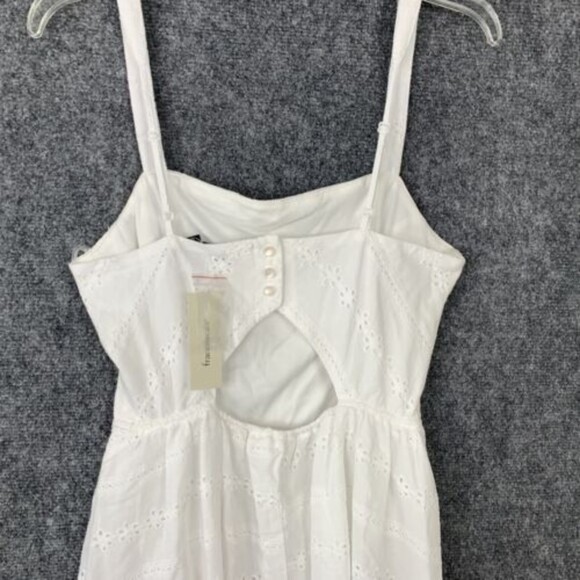 Three Pink Hearts Sundress Women Small NWT Fit & Flare White Eyelet Back Keyhole - Picture 5 of 12